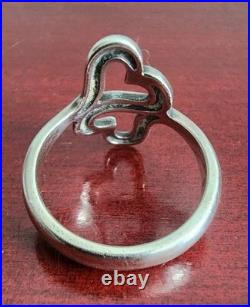 James Avery 925 Sterling Silver Heart To Heart Ring. Size 10