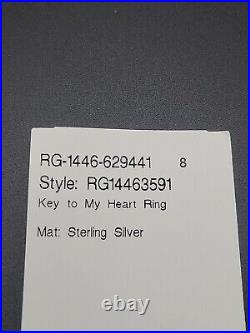 James Avery 925 Sterling Silver Key to My Heart Ring Size 8