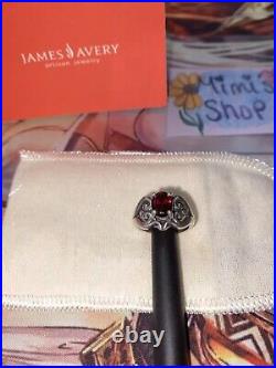 James Avery 925 Sterling Silver RETIRED Oval Garnet Ring Size 5