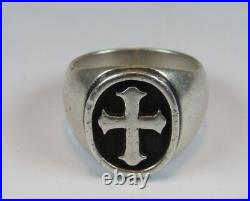 James Avery 925 Sterling Silver Raised Fleuree Cross Ring Size 10