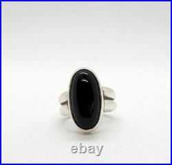 James Avery 925 Sterling Silver Retired Black Onyx Oval Ring Size 6.5 Jewelry