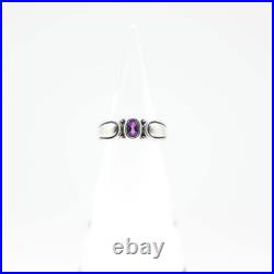 James Avery 925 Sterling Silver Scroll Oval Amethyst Stone Ring Size 7