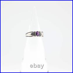 James Avery 925 Sterling Silver Scroll Oval Amethyst Stone Ring Size 7