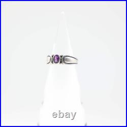 James Avery 925 Sterling Silver Scroll Oval Amethyst Stone Ring Size 7