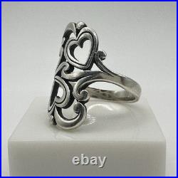 James Avery 925 Sterling Silver Swirls And Scrolls Hearts Ring Size 7.5
