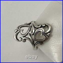 James Avery 925 Sterling Silver Swirls And Scrolls Hearts Ring Size 7.5 James Avery 925 Sterling Silver Swirls And Scrolls Hearts Ring Size 7.5