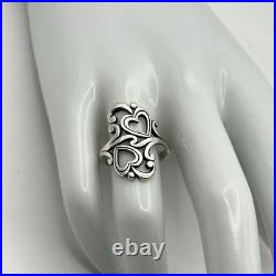 James Avery 925 Sterling Silver Swirls And Scrolls Hearts Ring Size 7.5
