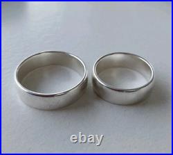 James Avery 925 Sterling Silver Wide Athena Wedding Band Set Rings Size 7.5 & 11