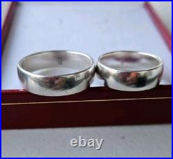 James Avery 925 Sterling Silver Wide Athena Wedding Band Set Rings Size 7.5 & 11
