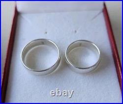 James Avery 925 Sterling Silver Wide Athena Wedding Band Set Rings Size 7.5 & 11