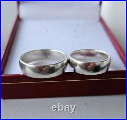 James Avery 925 Sterling Silver Wide Athena Wedding Band Set Rings Size 7.5 & 11
