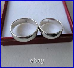 James Avery 925 Sterling Silver Wide Athena Wedding Band Set Rings Size 7.5 & 11