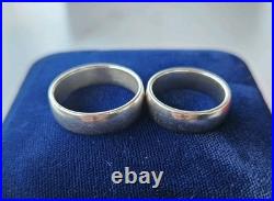 James Avery 925 Sterling Silver Wide Athena Wedding Band Set Rings Size 7.5 & 11