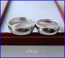 James Avery 925 Sterling Silver Wide Athena Wedding Band Set Rings Size 7.5 & 11