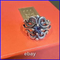 James Avery 925 Sterling Spanish Lace Birthstone Blue Topaz Ring Size 7