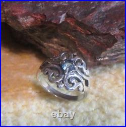 James Avery 925 Sterling Spanish Lace Birthstone Blue Topaz Ring Size 8