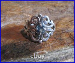 James Avery 925 Sterling Spanish Lace Birthstone Blue Topaz Ring Size 8