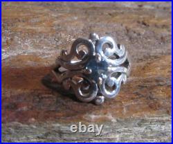 James Avery 925 Sterling Spanish Lace Birthstone Blue Topaz Ring Size 8