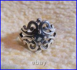 James Avery 925 Sterling Spanish Lace Birthstone Blue Topaz Ring Size 8