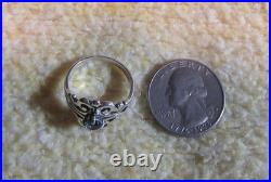 James Avery 925 Sterling Spanish Lace Birthstone Blue Topaz Ring Size 8