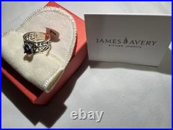James Avery Adoree 925 Sterling Silver Oval Amethyst Ring Size 7 8mm Signed