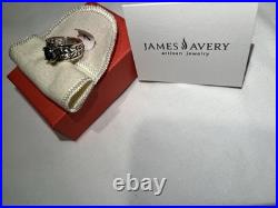 James Avery Adoree 925 Sterling Silver Oval Amethyst Ring Size 7 8mm Signed
