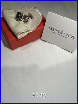 James Avery Adoree 925 Sterling Silver Oval Amethyst Ring Size 7 8mm Signed