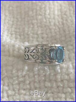 James Avery Adoree Ring With Blue Topaz Womens Size 8