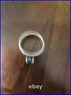 James Avery Adoree Scroll Ring Oval Blue Topaz 925 Sterling Silver Size 7.5