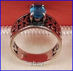 James Avery Adoree Sterling Silver Blue Topaz Ring Size 7