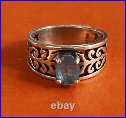 James Avery Adoree Sterling Silver With Blue Topaz Ring Size 8.5