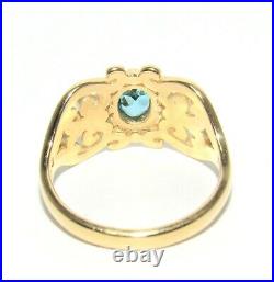 James Avery Adorned Hearts With Blue Topaz 14K Gold Ring Retired Size 6.25