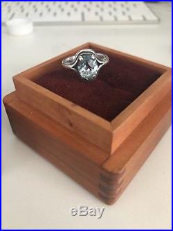 James Avery Adriana, Blue Topaz Ring, Size 9, Pre-owned, withHandcrafted Wood Box
