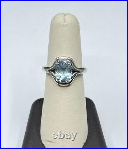 James Avery Adrianna Blue Topaz ring size 7.25 in sterling silver