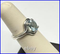 James Avery Adrianna Blue Topaz ring size 7.25 in sterling silver