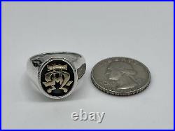 James Avery Alpha Omega Mens Ring 14KYG Sterling Silver SZ 10.5 Discontinued