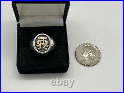 James Avery Alpha Omega Mens Ring 14KYG Sterling Silver SZ 10.5 Discontinued