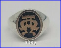 James Avery Alpha Omega Ring Sterling Silver 14k Yellow Gold Size 13
