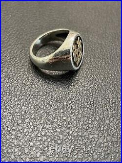 James Avery Alpha and Omega 925/14k Ring Size 8 With Wooden Box