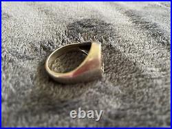 James Avery Alpha and Omega Signet Ring (925 Silver & 14k Gold) Size 12 Retired