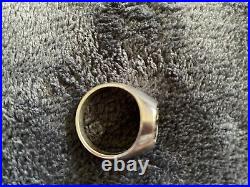 James Avery Alpha and Omega Signet Ring (925 Silver & 14k Gold) Size 12 Retired