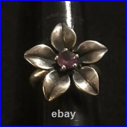 James Avery Amethyst Flower Purple Gemstone Ring Retired Size 5.75