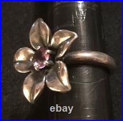 James Avery Amethyst Flower Purple Gemstone Ring Retired Size 5.75