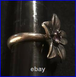 James Avery Amethyst Flower Purple Gemstone Ring Retired Size 5.75