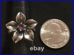 James Avery Amethyst Flower Purple Gemstone Ring Retired Size 5.75