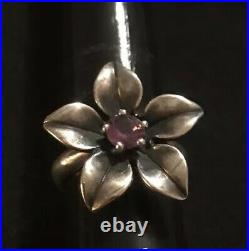 James Avery Amethyst Flower Purple Gemstone Ring Retired Size 5.75