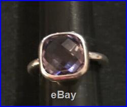 James Avery Amethyst Isabella Square Purple Rare Retired Ring Size 6.5