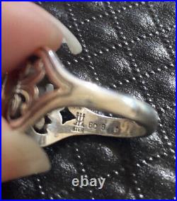 James Avery Amethyst Scroll Ring Sterling Silver Size 5.5 Retired