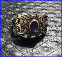 James Avery Amethyst Scroll Ring Sterling Silver Size 5.5 Retired