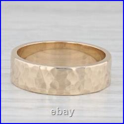 James Avery Amore Band 14k Yellow Gold Hammered Finish Wedding Ring Size 10